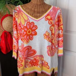 Talbots Multicolor Floral Sweater
